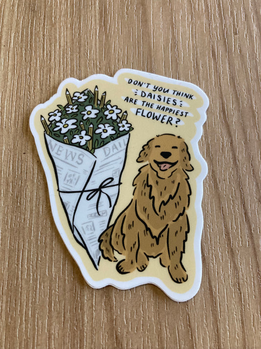 Brinkley and Daisies Sticker