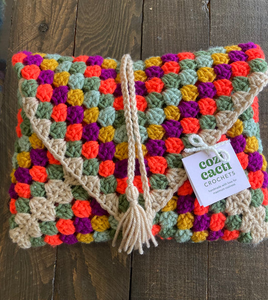 Hand-Made Crocheted Book Envelope for Hardcovers